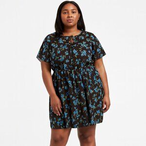 New Look Black and Blue Floral Mini Dress